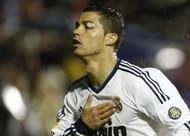 Real Madrid's Cristiano Ronaldo celebrates after scoring